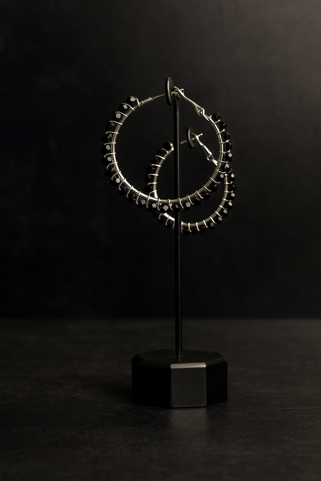 Midnight Radiance Hoop Earrings