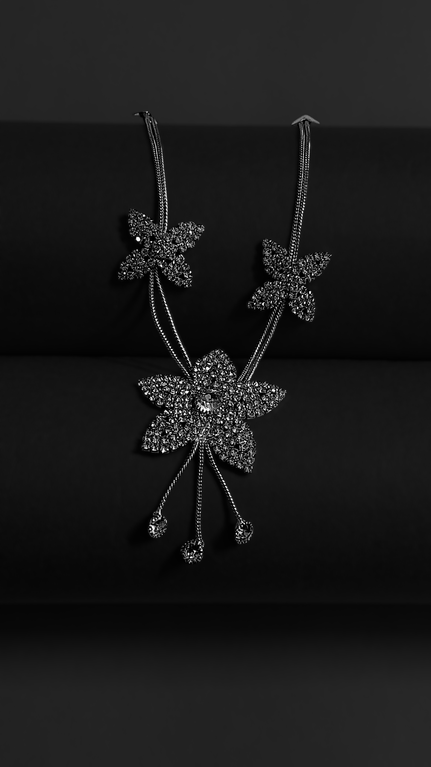 Rose Gold & Silver Floral Necklace Set