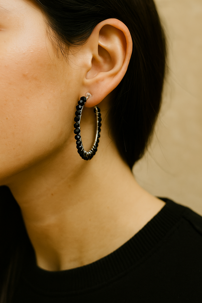 Midnight Radiance Hoop Earrings