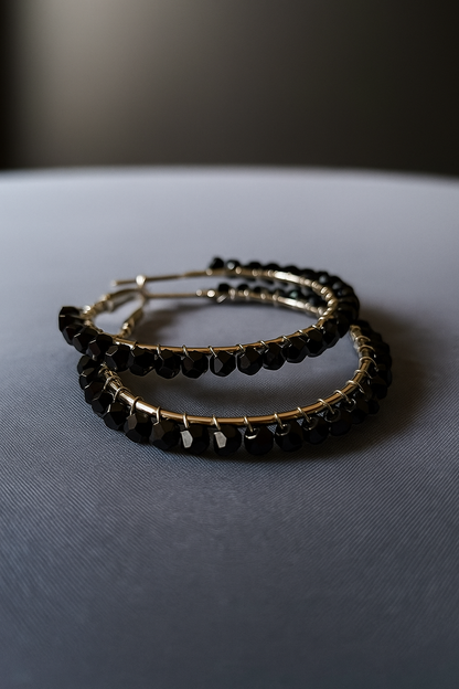 Midnight Radiance Hoop Earrings