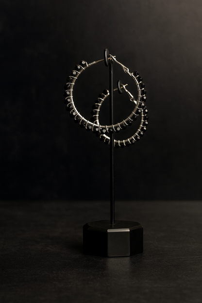 Midnight Radiance Hoop Earrings