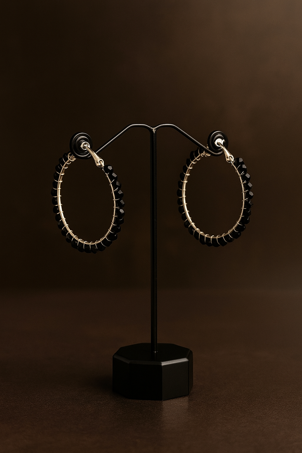 Midnight Radiance Hoop Earrings