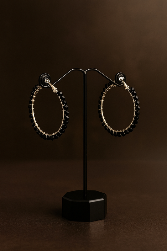 Midnight Radiance Hoop Earrings